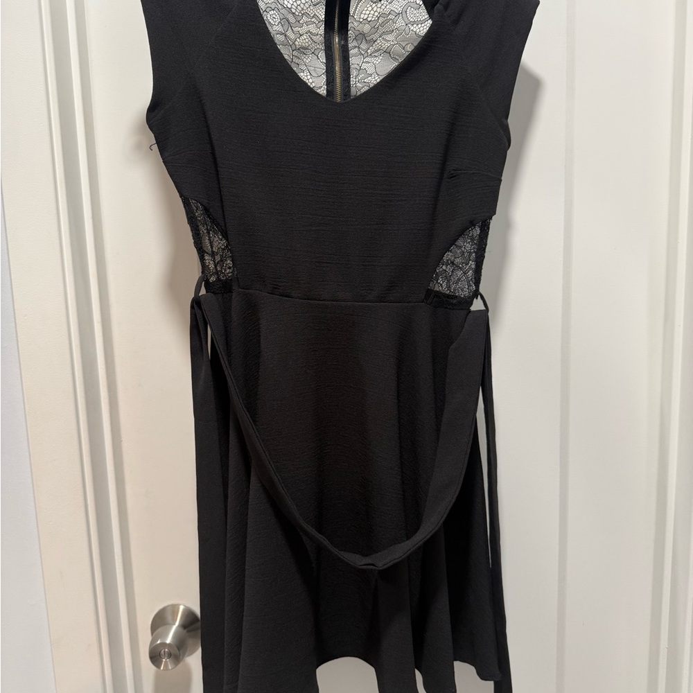 Monteau Black Lace Mini Dress